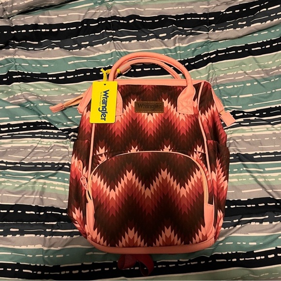 Wrangler Geometric Pink and Brown Backpack - Picture 1 of 1